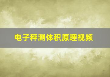 电子秤测体积原理视频