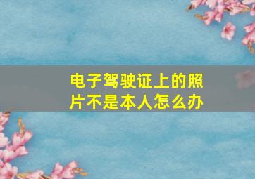 电子驾驶证上的照片不是本人怎么办