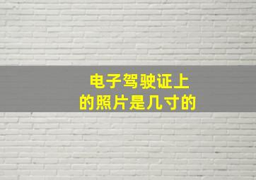 电子驾驶证上的照片是几寸的