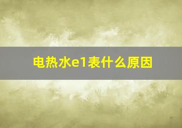 电热水e1表什么原因