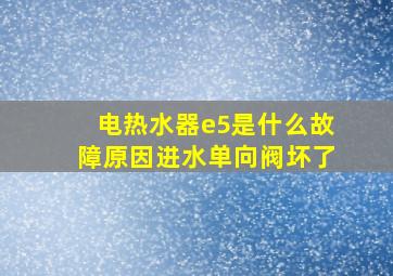 电热水器e5是什么故障原因进水单向阀坏了