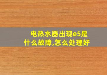 电热水器出现e5是什么故障,怎么处理好