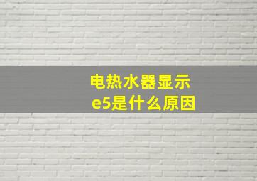 电热水器显示e5是什么原因