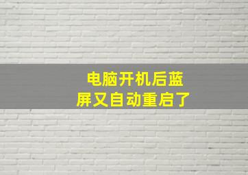 电脑开机后蓝屏又自动重启了