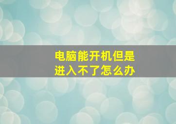 电脑能开机但是进入不了怎么办