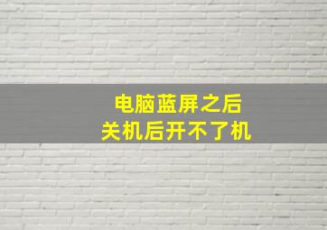 电脑蓝屏之后关机后开不了机