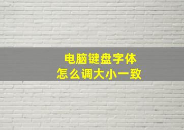 电脑键盘字体怎么调大小一致