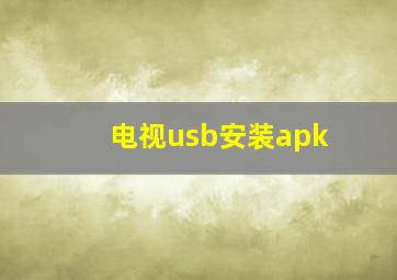 电视usb安装apk