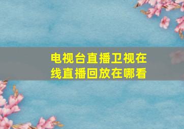 电视台直播卫视在线直播回放在哪看