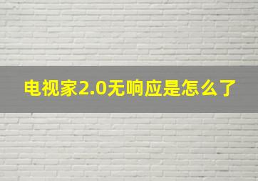 电视家2.0无响应是怎么了