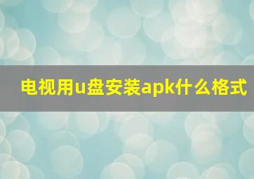 电视用u盘安装apk什么格式