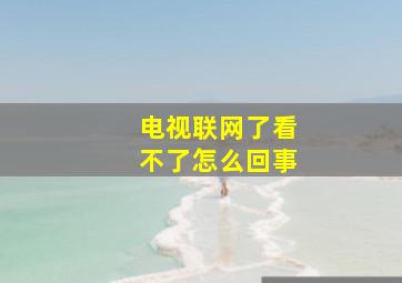 电视联网了看不了怎么回事