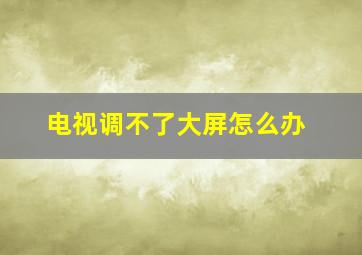 电视调不了大屏怎么办