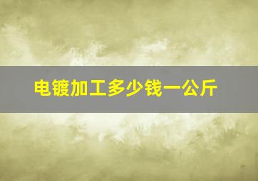 电镀加工多少钱一公斤