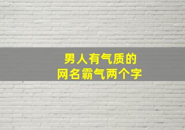 男人有气质的网名霸气两个字