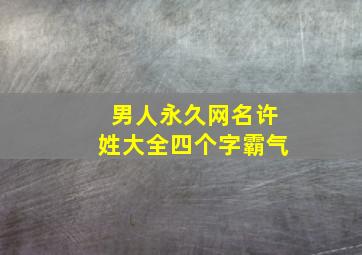 男人永久网名许姓大全四个字霸气