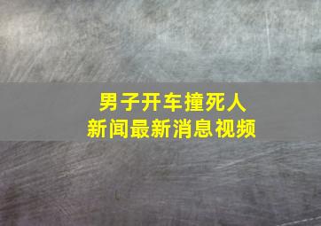 男子开车撞死人新闻最新消息视频