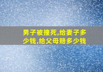 男子被撞死,给妻子多少钱,给父母赔多少钱