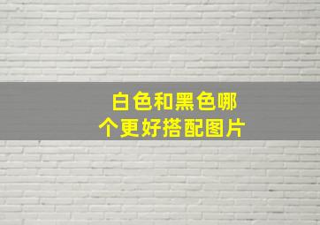 白色和黑色哪个更好搭配图片