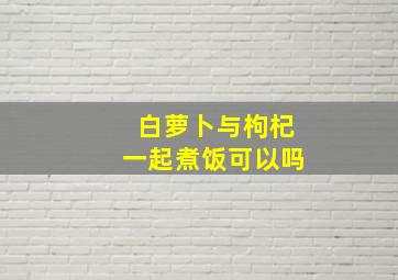 白萝卜与枸杞一起煮饭可以吗