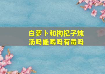 白萝卜和枸杞子炖汤吗能喝吗有毒吗