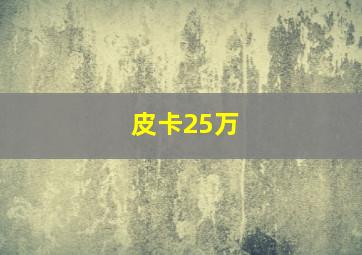 皮卡25万