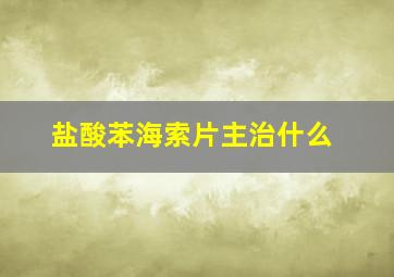 盐酸苯海索片主治什么