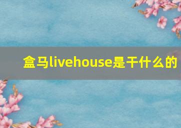 盒马livehouse是干什么的