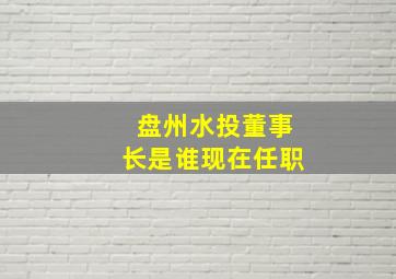 盘州水投董事长是谁现在任职