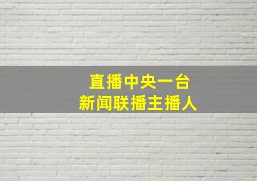 直播中央一台新闻联播主播人