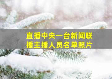 直播中央一台新闻联播主播人员名单照片