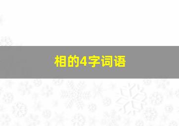 相的4字词语