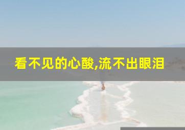 看不见的心酸,流不出眼泪