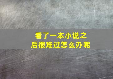 看了一本小说之后很难过怎么办呢