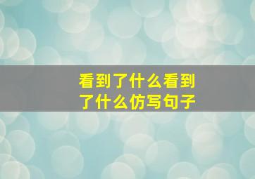 看到了什么看到了什么仿写句子