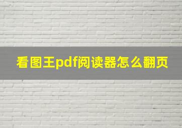 看图王pdf阅读器怎么翻页