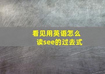 看见用英语怎么读see的过去式