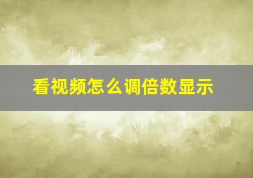 看视频怎么调倍数显示