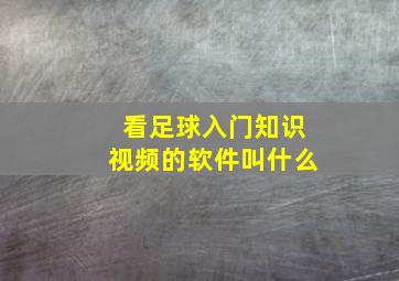 看足球入门知识视频的软件叫什么