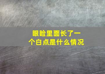 眼睑里面长了一个白点是什么情况