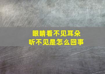 眼睛看不见耳朵听不见是怎么回事