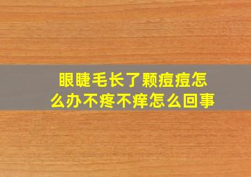 眼睫毛长了颗痘痘怎么办不疼不痒怎么回事