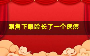 眼角下眼睑长了一个疙瘩