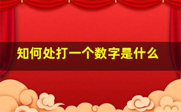 知何处打一个数字是什么