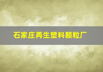 石家庄再生塑料颗粒厂