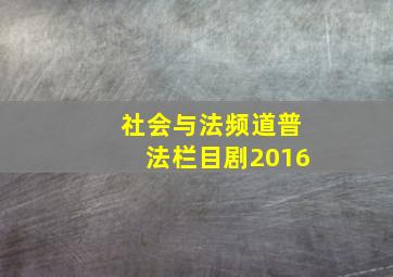 社会与法频道普法栏目剧2016