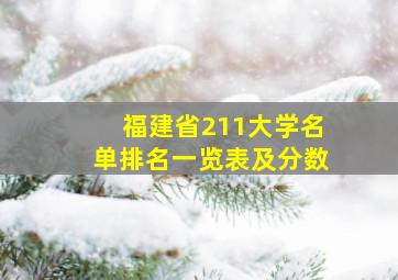 福建省211大学名单排名一览表及分数