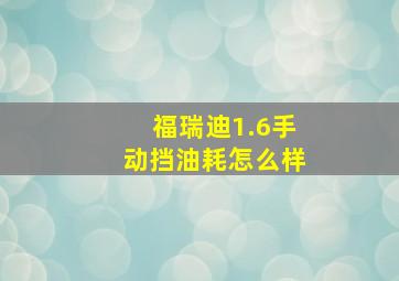 福瑞迪1.6手动挡油耗怎么样