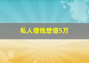 私人借钱想借5万