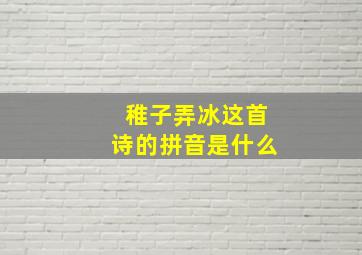 稚子弄冰这首诗的拼音是什么